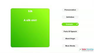 SILK - Definition, pronunciation, grammar, meaning - Practice grade 8 vocabulary