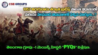 1857 తిరుగుబాటు తర్వాత బ్రిటిష్ పాలనా విధానంలో మరియు వలసవాద విధానాలలో వచ్చిన మార్పులు?