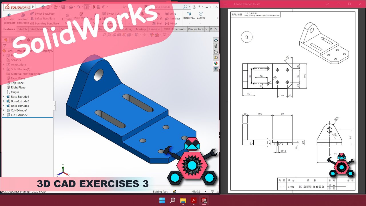 Solidworks 3d Cad Exercises 182 Studycadcam Solution Tutorial Nbkomputer Solidworks 3d Cad Exercises 182 Studycadcam Solution Tutorial Nbkomputer