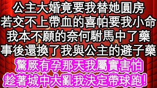 公主大婚竟要我替她圓房，若交不上帶血的喜帕要了我小命，我本不願的奈何駙馬中了藥，事後還換了我與公主的避子藥，驚厥有孕那天我屬實害怕，趁著城中大亂我決定帶球跑！ #為人處世#生活經驗#情感故