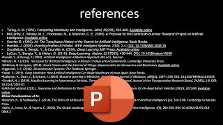 Power point presentation tutorial : Main presentation references slide