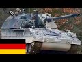 Bundeswehr. Self-propelled howitzers Panzerhaubitze 2000 German army in training.