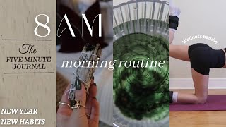 8AM winter morning routine: wellness habits, new year inspiration | *aesthetic \u0026 calming*