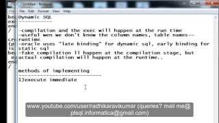 PL/SQL: Dynamic SQL part-1
