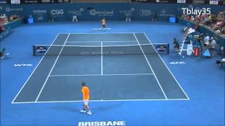 Tennis Best Of 2013 (#3) / Brisbane 2013= Marcos Baghdatis Incredible Shot vs Florian Mayer (HD)