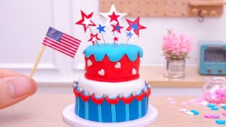 Perfect Miniature AMERICA CAKE Decorating For New Year | Best Of Tiny Cakes Idea