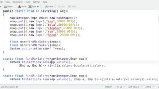 Java Find Min Max Values Map values
