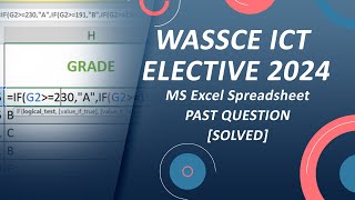 WASSCE ICT Elective 2024 Practical Paper 3 | Question 2 MS Excel Spreadsheet [Solved]