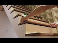 老舊樓梯翻修｜沙比利木踏板＆led扶手燈｜staircase makeover