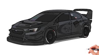 How to draw SUBARU WRX PROJECT MIDNIGHT / drawing Subaru Impreza STI 2024 sports car