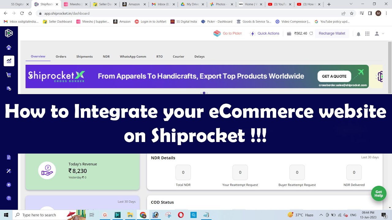 How To Integrate Your Ecommerce Website On Shiprocket Youtube