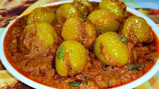 भरवां कच्चे हरे टमाटर की सब्ज़ी / Stuffed greenTomato Gravy recipe / Bharwa Tamatar recipe