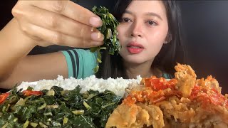 MAKNYUSS‼️ MUKBANG AYAM GEPREK DENGAN TUMIS DAUN PEPAYA