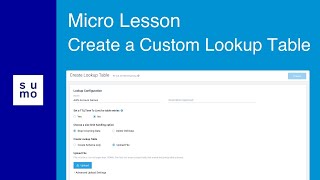 Microlesson: Create a Custom Lookup Table