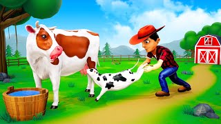 Cow Calf and Mother Cow's Love: Butterfly's Heartfelt Role | Nature's Love Story | Cow Cartoon Video