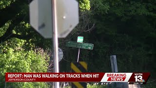 52-year-old man hit by freight train while walking on the tracks in Jefferson County