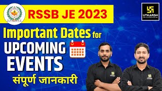 RSSB JE 2023 | Important Dates & Upcoming Events | Complete Details | Mahesh Sir & Anil Sir