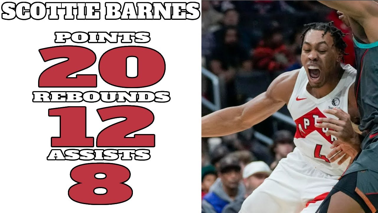 Scottie Barnes 20 Points, 12 Rebounds, 8 Assists Vs Wizards December 28 ...