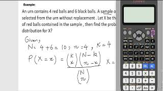 Lecture 35: Hypergeometric Probability Distribution and examples