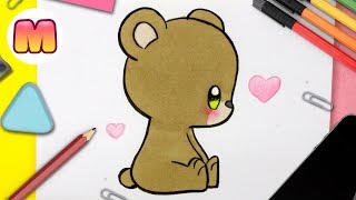 COMO DIBUJAR UN OSO KAWAII - Dibujos kawaii fáciles - Como dibujar animales kawaii