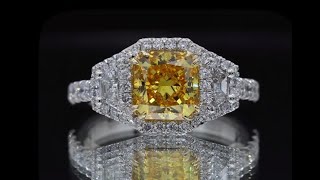 2.28ct Vivid Yellow Radiant Cut lab grown diamond