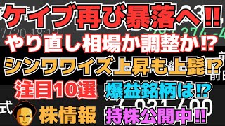 【株投資】『ケイブ』再び下落へ向かう⁉低迷期間開始なのか⁉,『シンワワイズ』本日は上髭陽線!?明日はどうなる⁉、『免疫生物』調整か上昇か掴めず⁉【掲示板トレーダー】