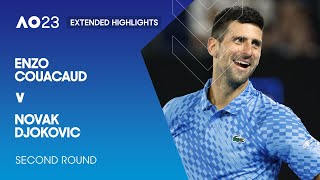 Enzo Couacaud v Novak Djokovic Extended Highlights | Australian Open 2023 Second Round