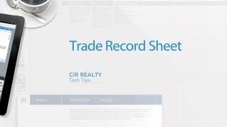 Trade Record Sheet - Tech Tip