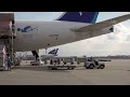 4k ana boeing 777 freighter take off landing inside cargo loading at tokyo narita airport