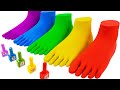 ASMR Video | How To Make Rainbow Foot From Kinetic Sand | 1000+ Satisfying Idea By Yo Yo