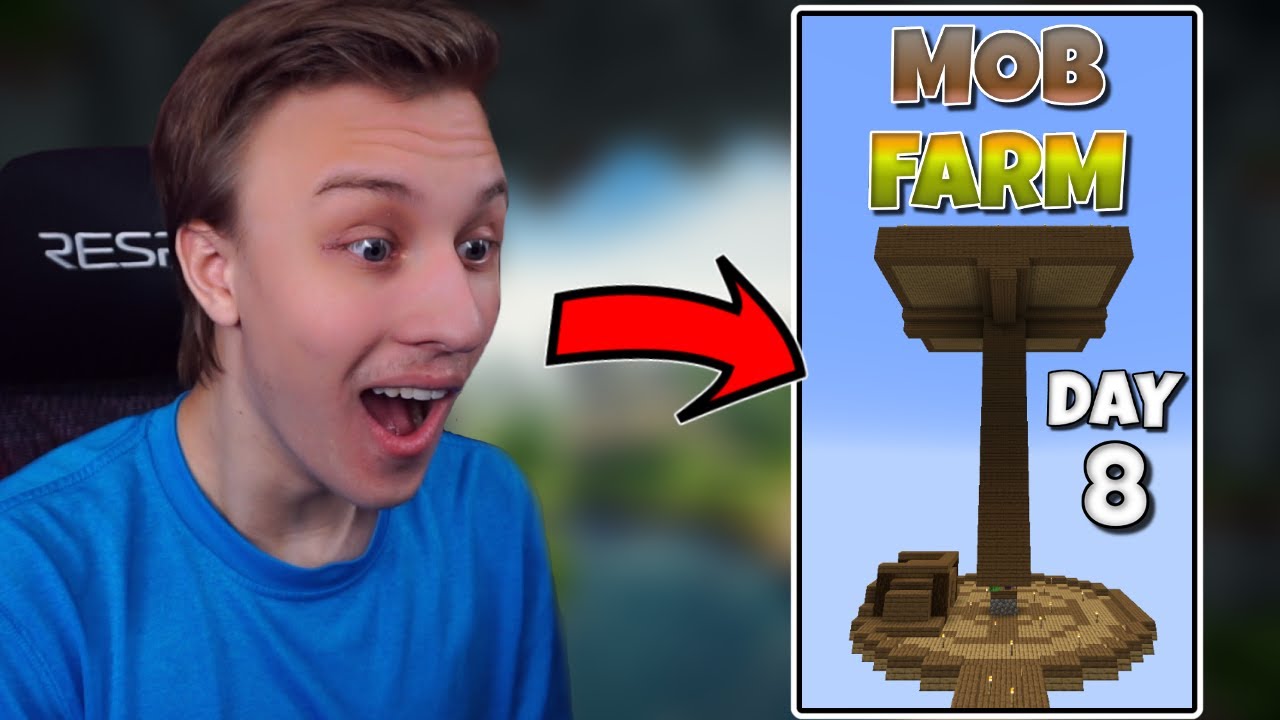 Easy Mob Xp Farm Tutorial In 60 Seconds Skyblock Day 8 Youtube