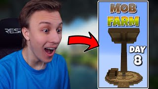 EASY MOB XP FARM TUTORIAL IN 60 SECONDS | Skyblock Day 8