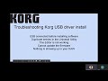 troubleshooting korg usb driver installation