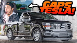 SLEEPER 4WD F150 GAPS Tesla! (EV Picks a Race with the Wrong Truck)