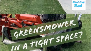 Using a Greens Mower in a SMALL LAWN | Lawn Mowing TIPS for REEL MOWING