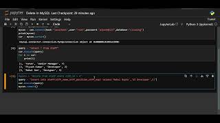 MySQL using Python - Delete Rows In MySQL Tables
