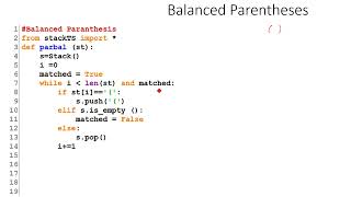 Stack Application 1: Balanced Parentheses in Python