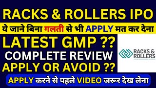 Racks & Rollers IPO GMP | Racks & Rollers IPO Review | Storage Technologies and Automation IPO