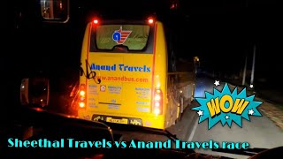 #SHEETHAL TRAVELS vs. ANAND TRAVELS  BUS RACE || #BHARATBENZ BUSES || MUST WATCH!