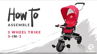 RiiRoo Kids 3 Wheel Three In One Trike Bike - Complete Assembly