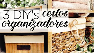 Faça você mesmo: 3 Cestos organizadores/ DIY/ Caixas organizadoras/ do lixo ao luxo