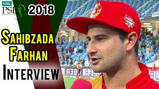 Sahibzada Farhan Interview  | Karachi Kings Vs Islamabad United | Qualifier | 18March | HBL PSL 2018