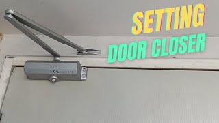 Setting kecepatan door closer, mengatur kecepatan penahan pintu door closer