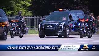 Community and loved ones pay respects to Deputy Henderson during procession