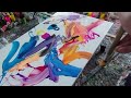 POV: Making of abstract painting with acrylic on canvas by Alex Zerr (uncut)