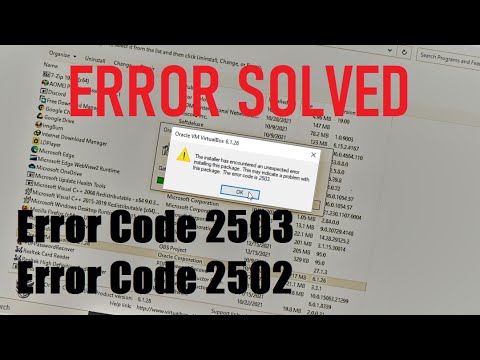 Error Code 2503 & 2502, Tidak Bisa Uninstall Program (SOLUSI) - YouTube