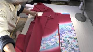 I am explaining how I sew a kimono. 着物地。Cloth for kimonos.4