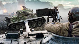Tanque SS Tiger vs. Tanque Fury de Brad Pitt | Corazones de hierro | Clip en Español