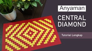 Cara Mudah Membuat Anyaman Kertas Sederhana pola Central Diamond