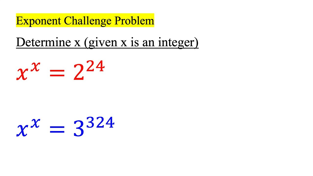 Exponent Challenge Problem Youtube